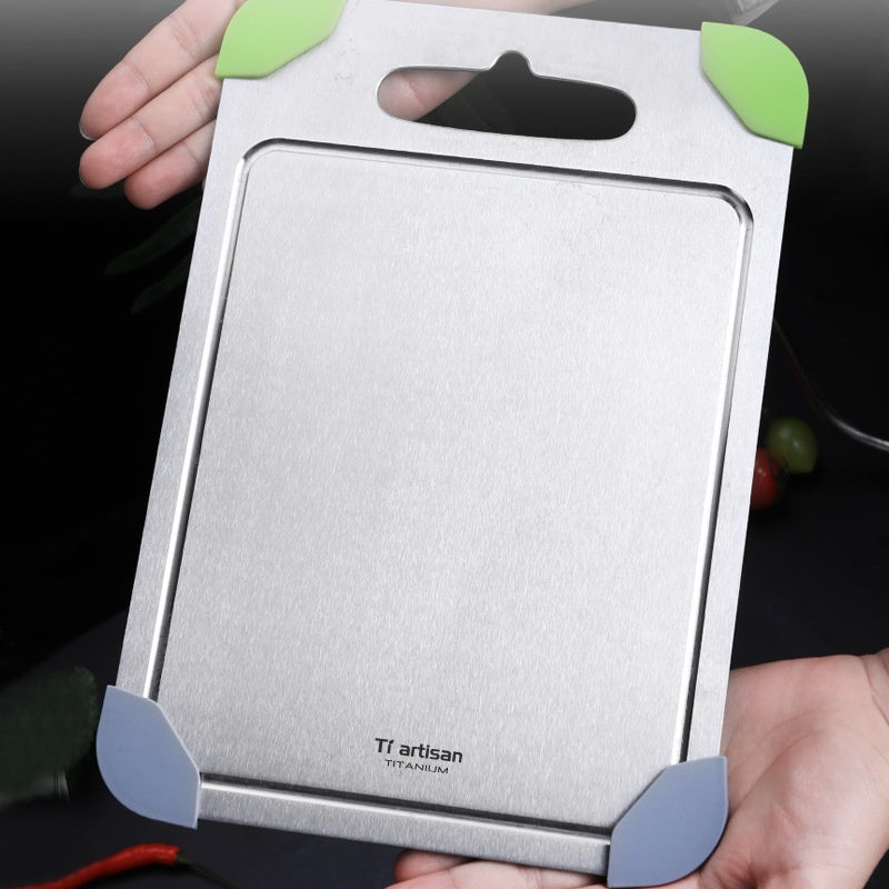 Pure Titanium Thickened Cutting Board with Juice Groove