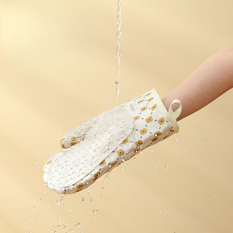 Heat Resistant Cotton Microwave Oven Mitts Kitchen Gloves