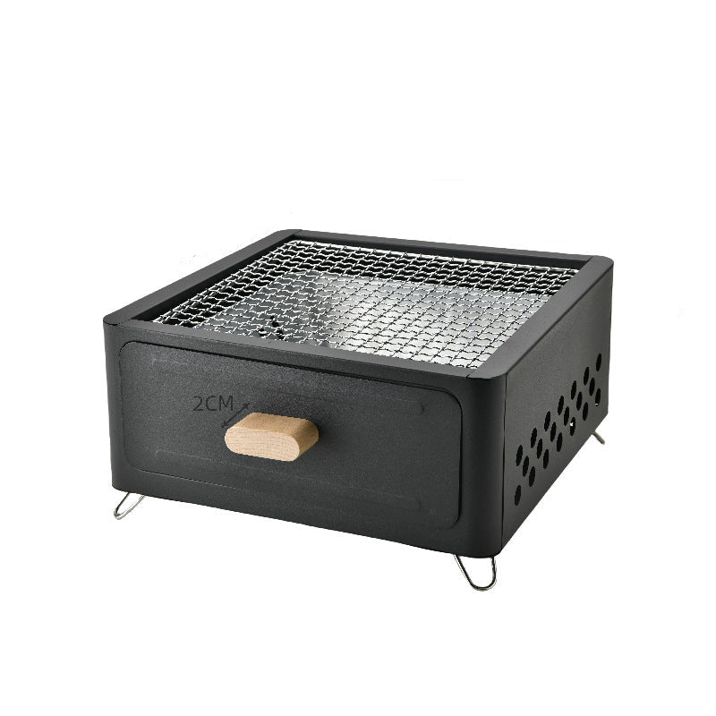 Square Outdoor Charcoal Barbecue Grill Oven
