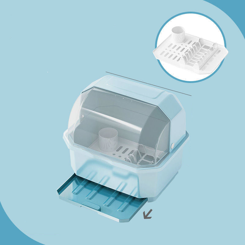Plastic Tableware Storage and Drain Dish Rack for Kitchen