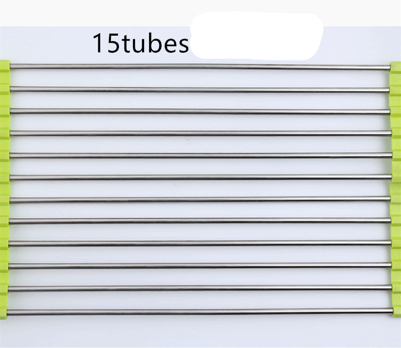 Folding Kitchen Drain Sink Rack Stainless Steel