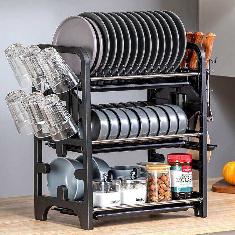 Multifunctional Kitchen Storage Box for Bowls Plates and Utensils