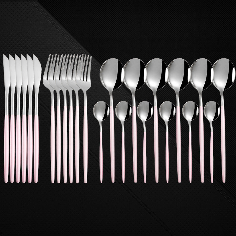 Stainless Steel 24 Piece Western Spoon and Fork Set