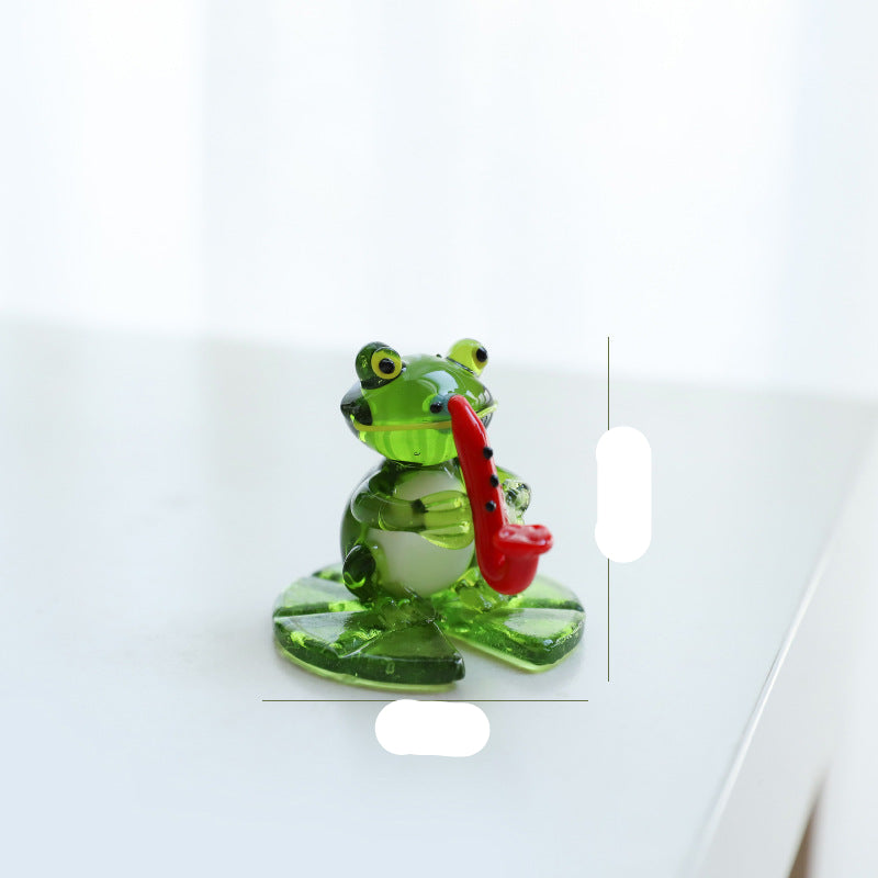 Home Decor Glass Frog Ornament Shape
