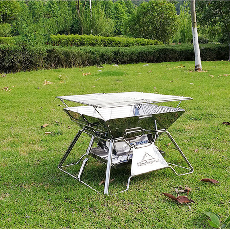 Foldable Barbecue Grill for 2-3 People 13.8inches Camping Burner