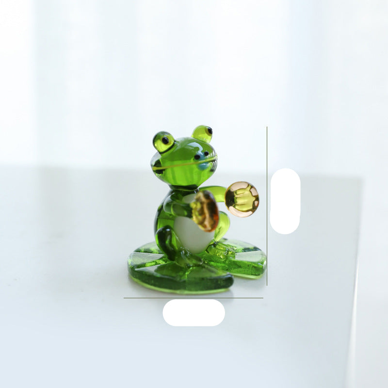 Home Decor Glass Frog Ornament Shape