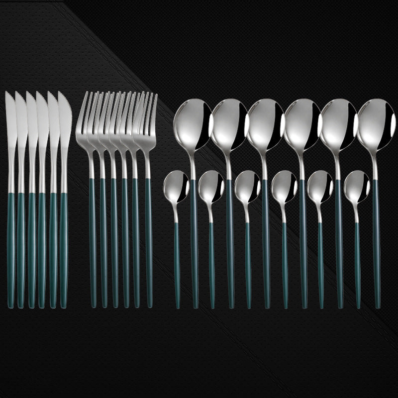 Stainless Steel 24 Piece Western Spoon and Fork Set