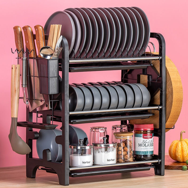 Multifunctional Kitchen Storage Box for Bowls Plates and Utensils