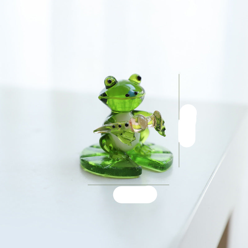 Home Decor Glass Frog Ornament Shape