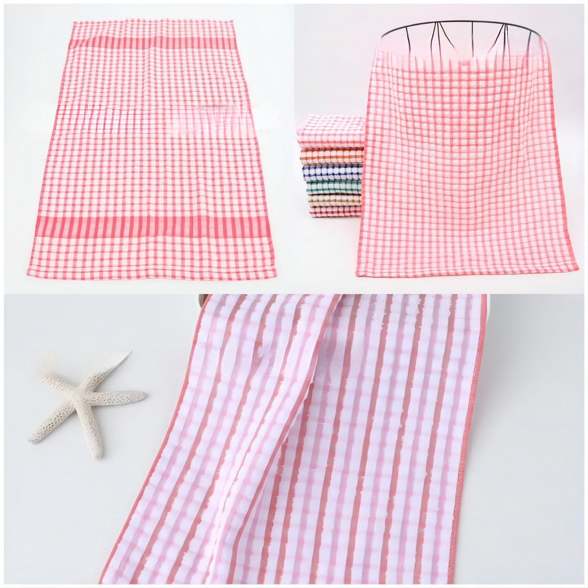 Cotton Plaid Kitchen Dish Towel