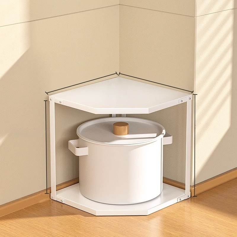 Kitchen Fan-shaped Pot Rack Corner Seasoning Storage