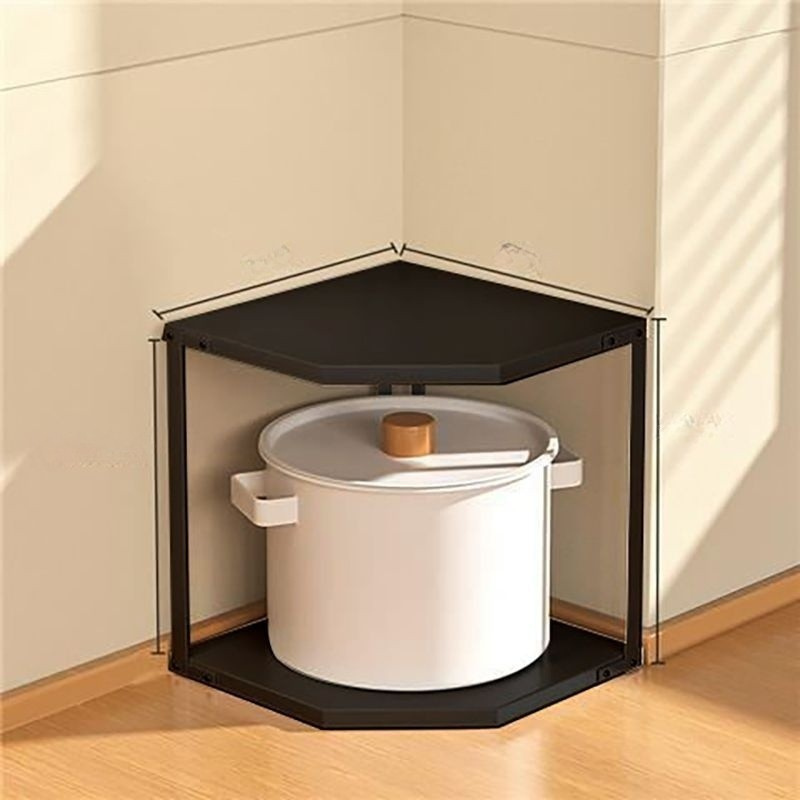Kitchen Fan-shaped Pot Rack Corner Seasoning Storage