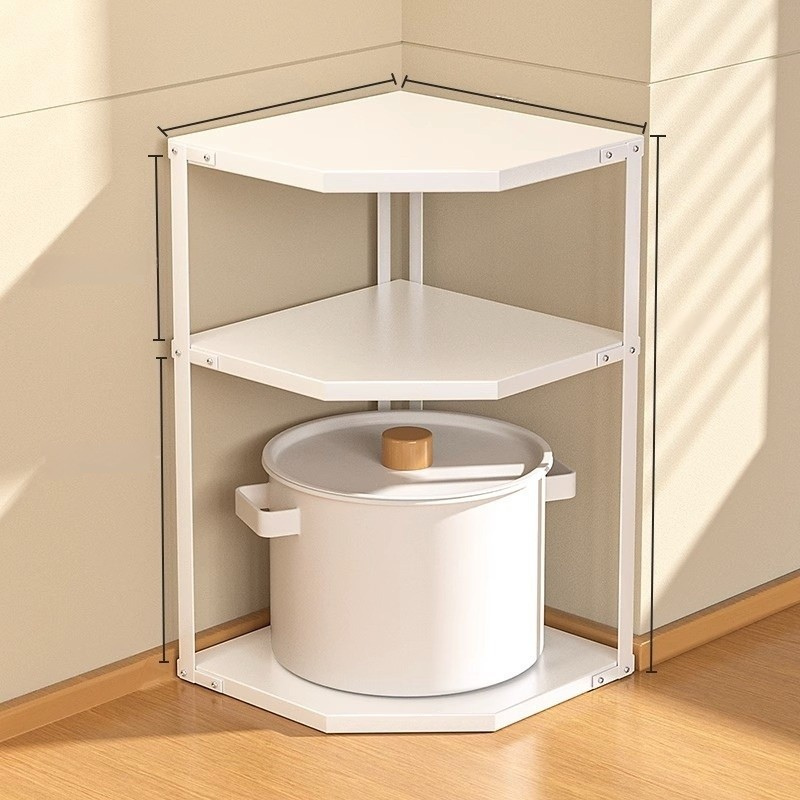 Kitchen Fan-shaped Pot Rack Corner Seasoning Storage
