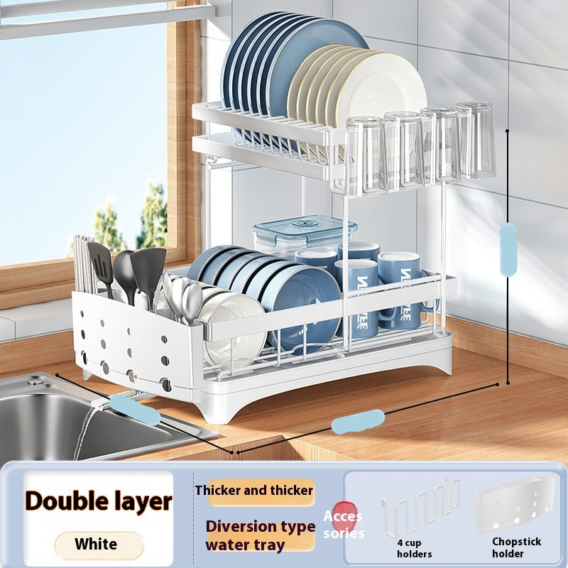 Kitchen Dish Rack Draining Rack Tableware Flat Ware Storage Rack