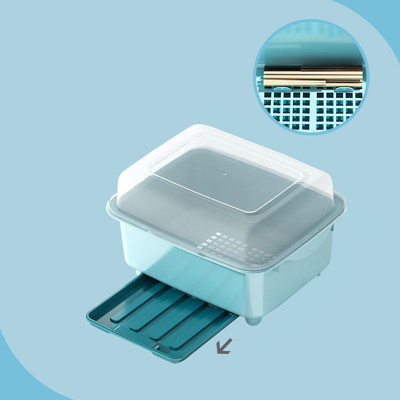 Plastic Tableware Storage and Drain Dish Rack for Kitchen