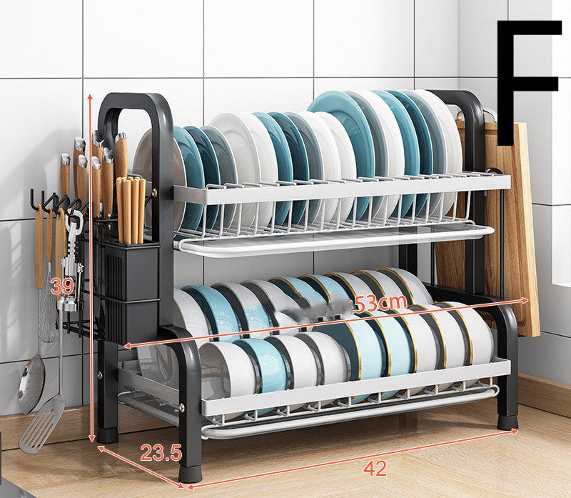 Kitchen Countertop Dish Drain Rack for Household Use
