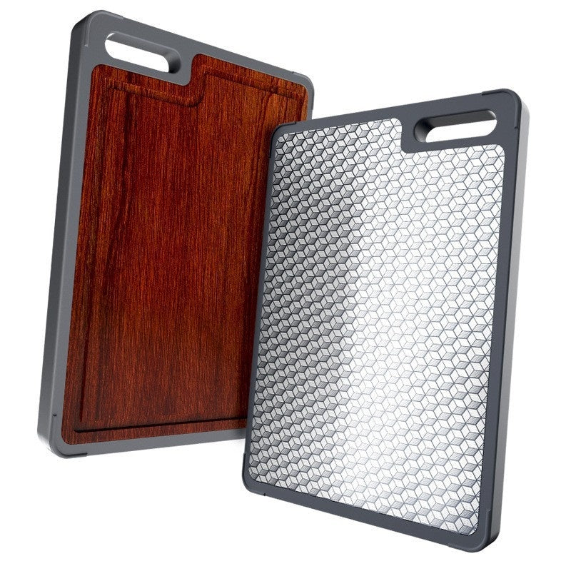 Stainless Steel and Ebony Double-Sided Antibacterial Cutting Board
