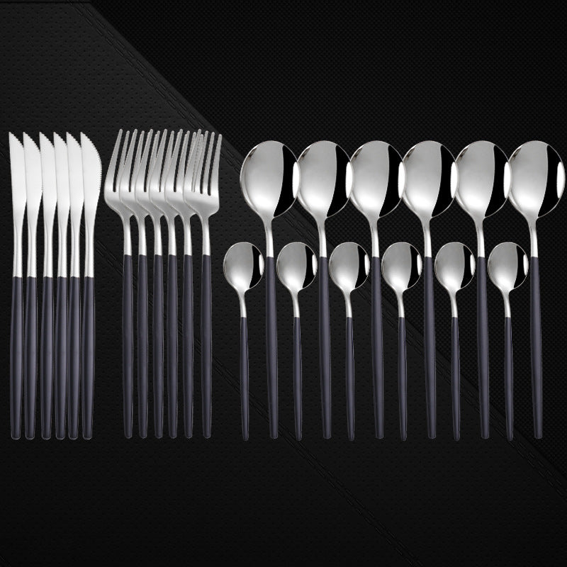 Stainless Steel 24 Piece Western Spoon and Fork Set