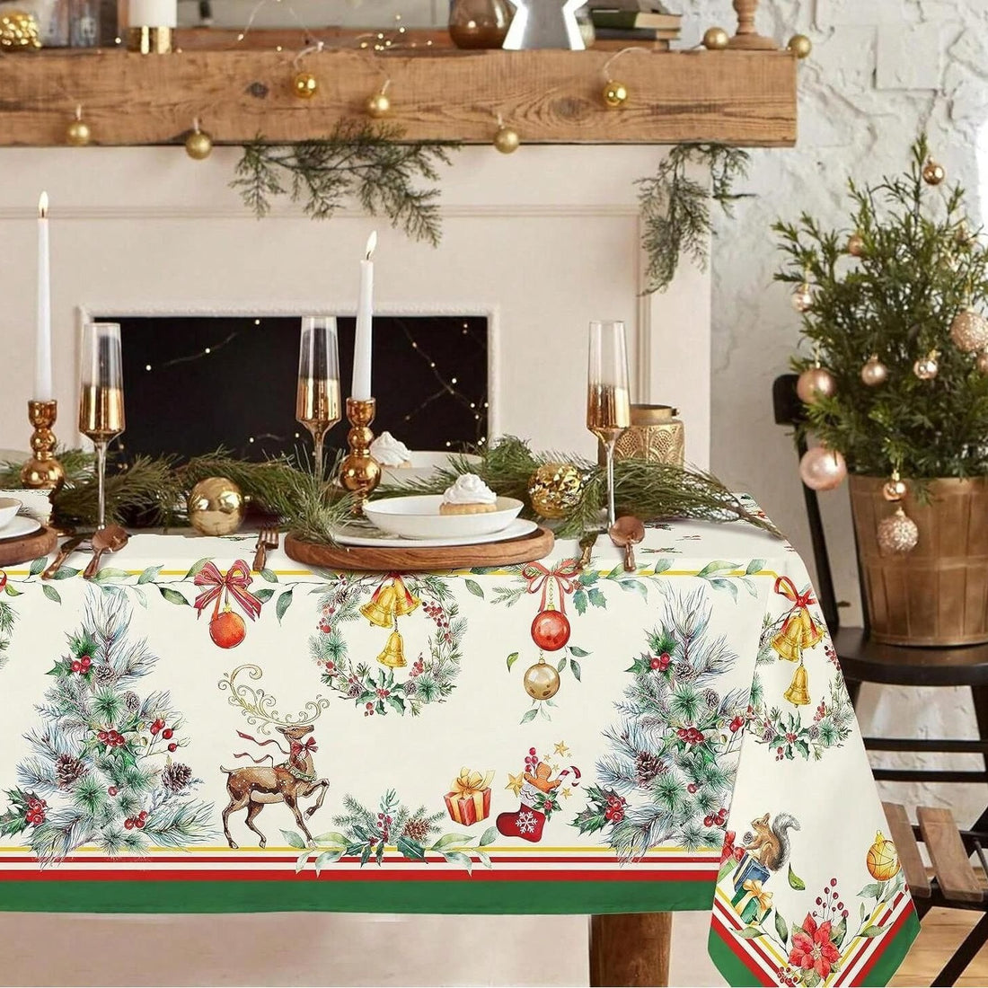 Waterproof Polyester Dining Table Cover Cloth