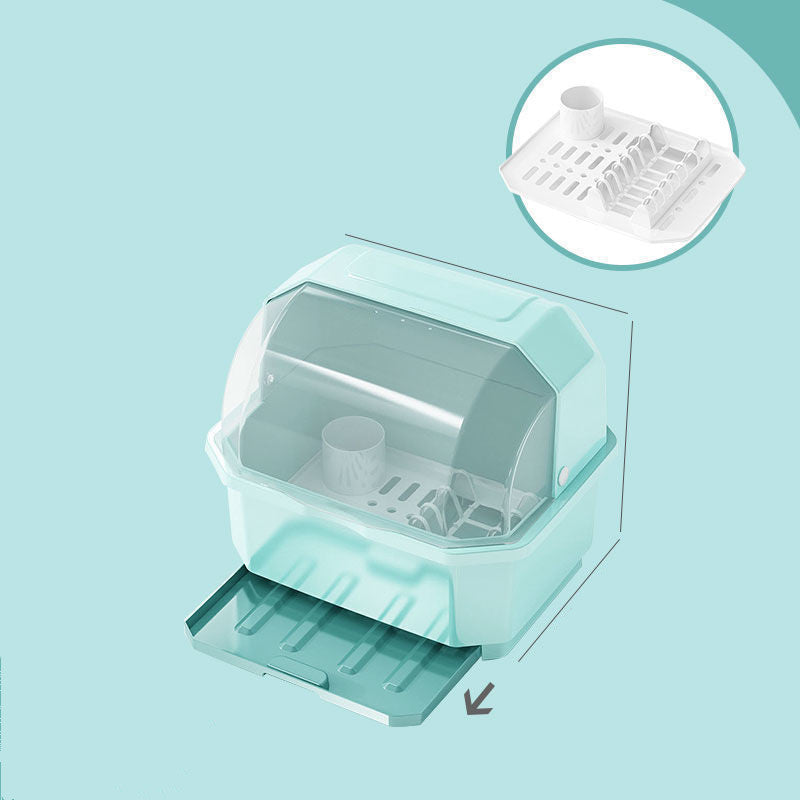 Plastic Tableware Storage and Drain Dish Rack for Kitchen