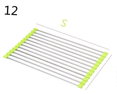 Folding Kitchen Drain Sink Rack Stainless Steel