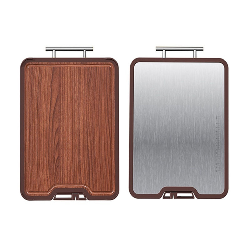 Stainless Steel and Ebony Double-Sided Antibacterial Cutting Board