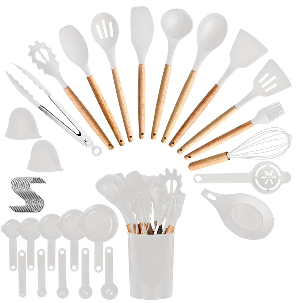 35 Piece Kitchen Cooking Utensils Set With Holder And Tools
