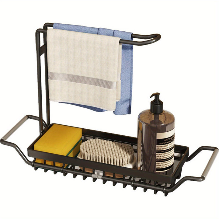 Expandable Stainless Steel Sink Caddy Organizer With Holder