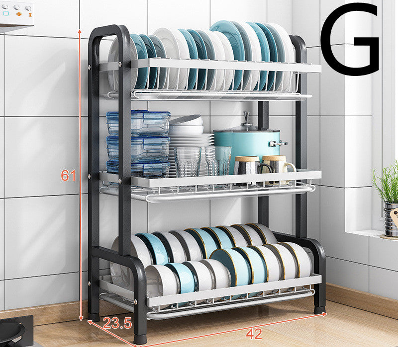 Kitchen Countertop Dish Drain Rack for Household Use
