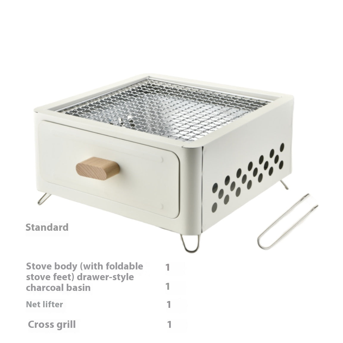Square Outdoor Charcoal Barbecue Grill Oven