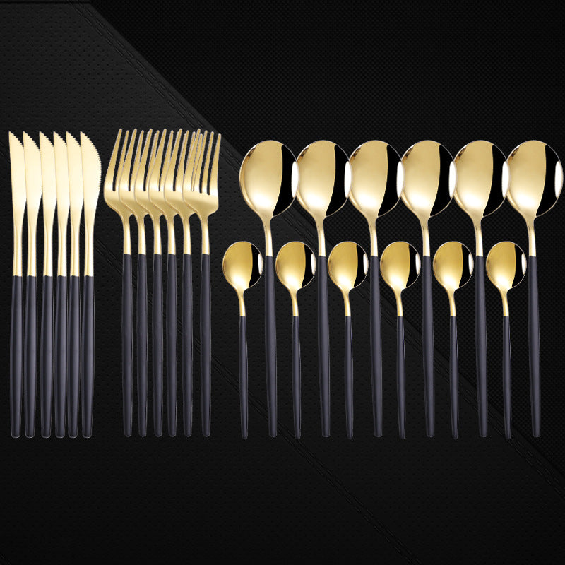 Stainless Steel 24 Piece Western Spoon and Fork Set