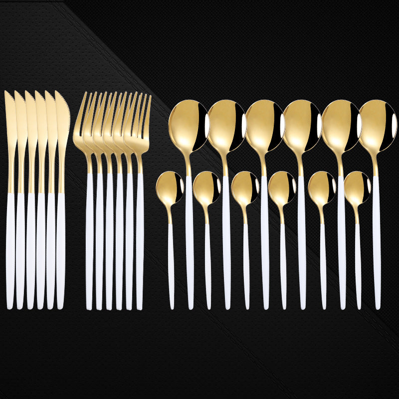Stainless Steel 24 Piece Western Spoon and Fork Set