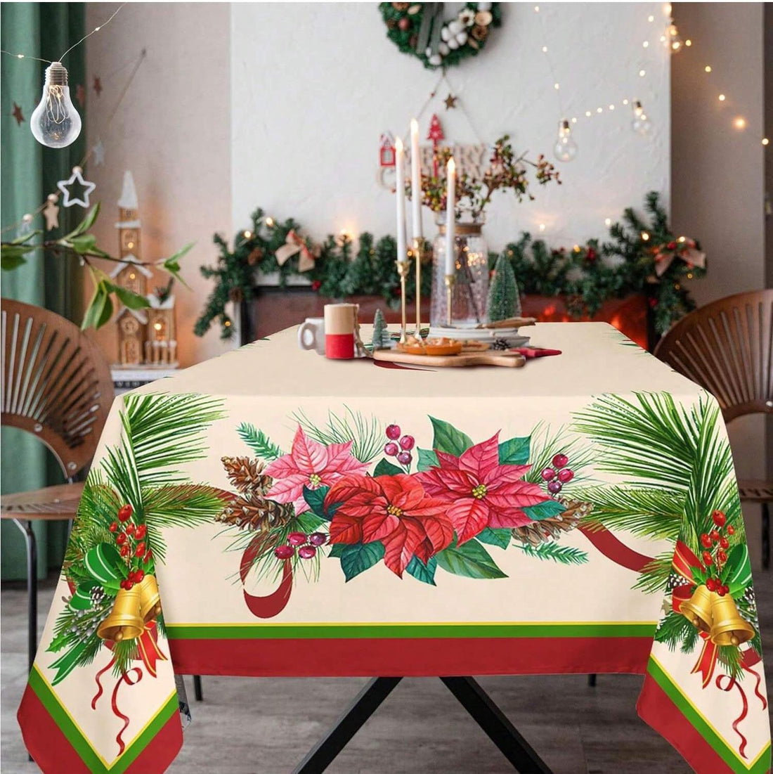 Waterproof Polyester Dining Table Cover Cloth