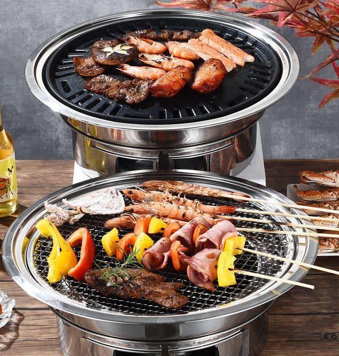Korean Stainless Steel Charcoal BBQ Grill for Home and Commercial Use