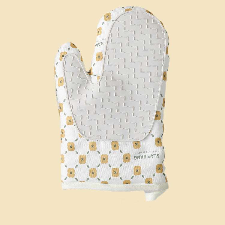 Heat Resistant Cotton Microwave Oven Mitts Kitchen Gloves