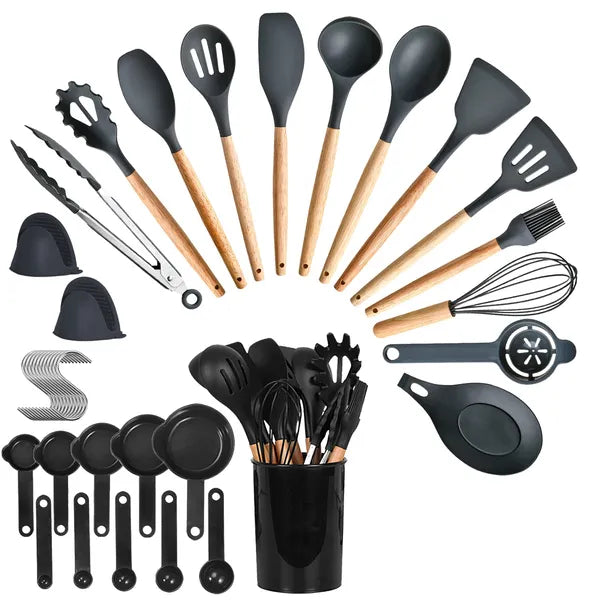 35 Piece Kitchen Cooking Utensils Set With Holder And Tools