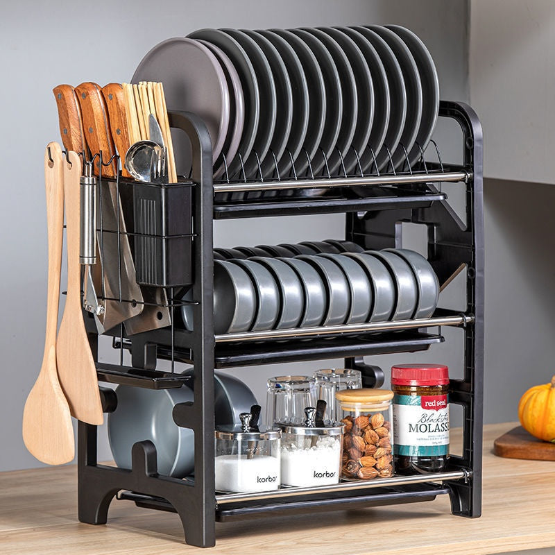 Multifunctional Kitchen Storage Box for Bowls Plates and Utensils