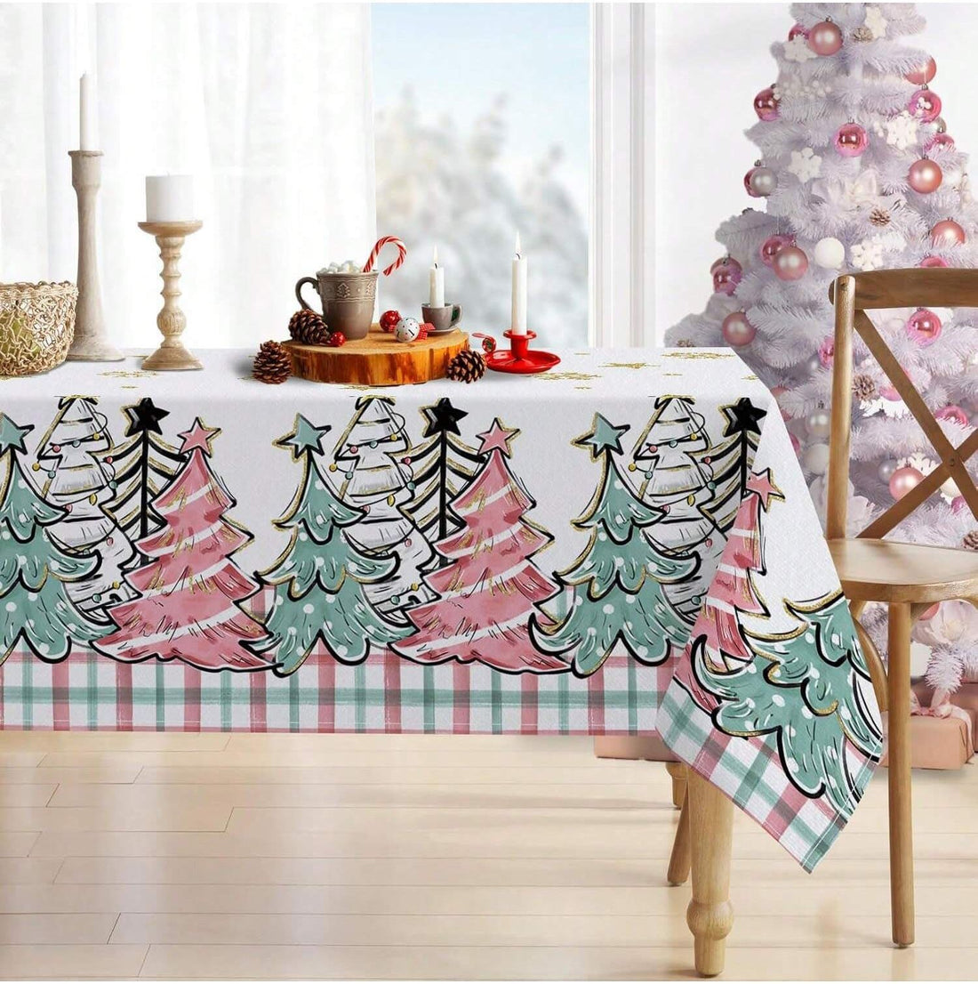 Waterproof Polyester Dining Table Cover Cloth