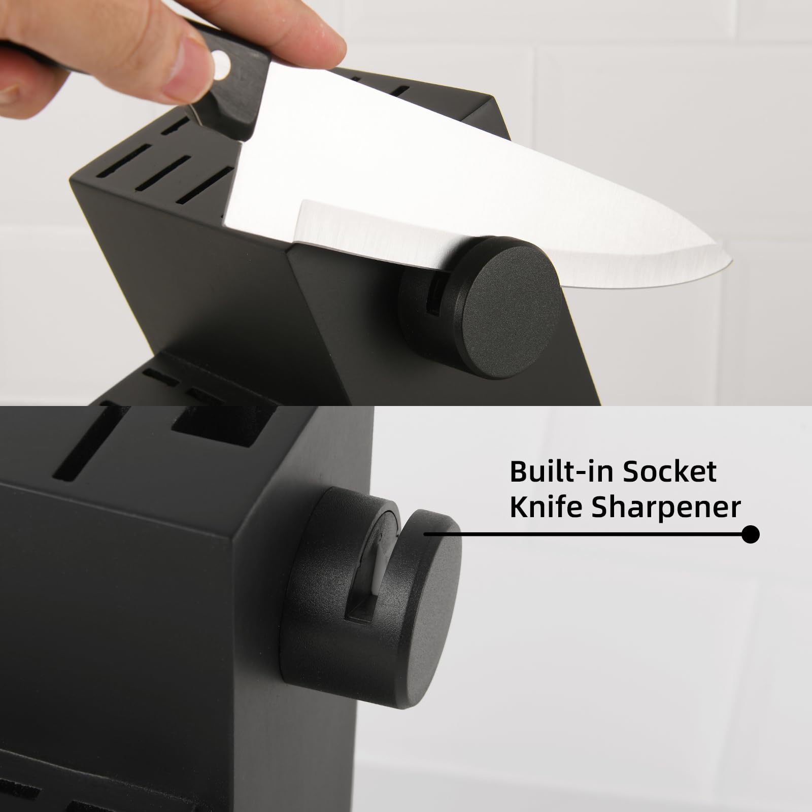 19 Piece German Steel Kitchen Knife Set With Sharpener