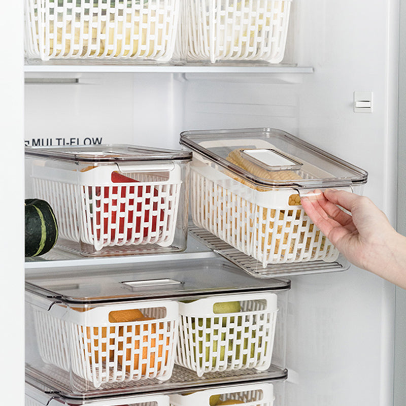Refrigerator Freezer Storage Box with Lid for Kitchen