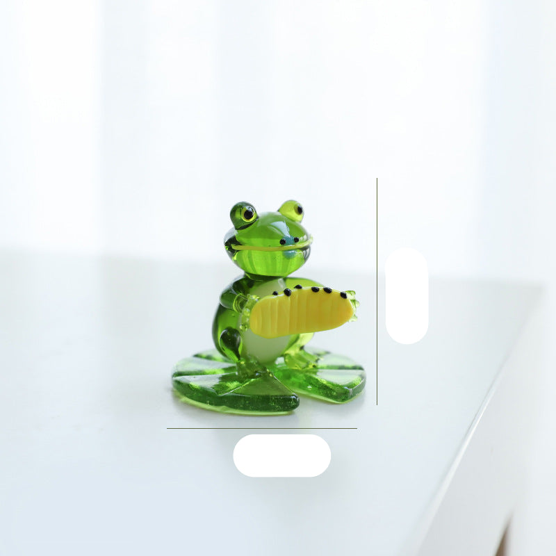 Home Decor Glass Frog Ornament Shape
