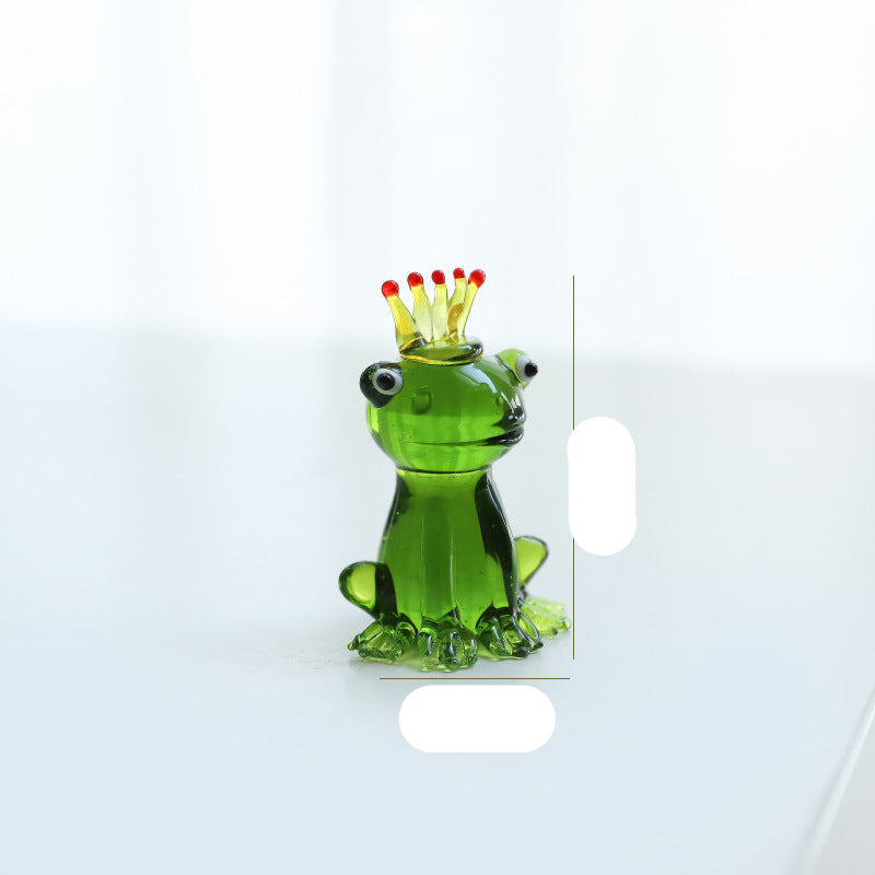 Home Decor Glass Frog Ornament Shape