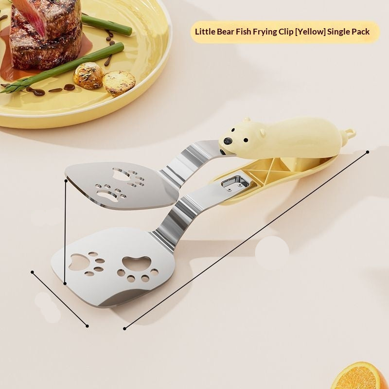 Extended Non-Slip 2-in-1 Stainless Steel Food Tongs